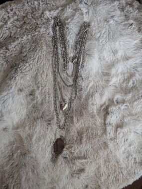 Terracotta Silver Multi-Layer Pendant Necklace - Women's Jewelry